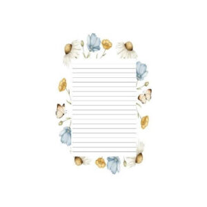 Papel de Cartas Floral Azul